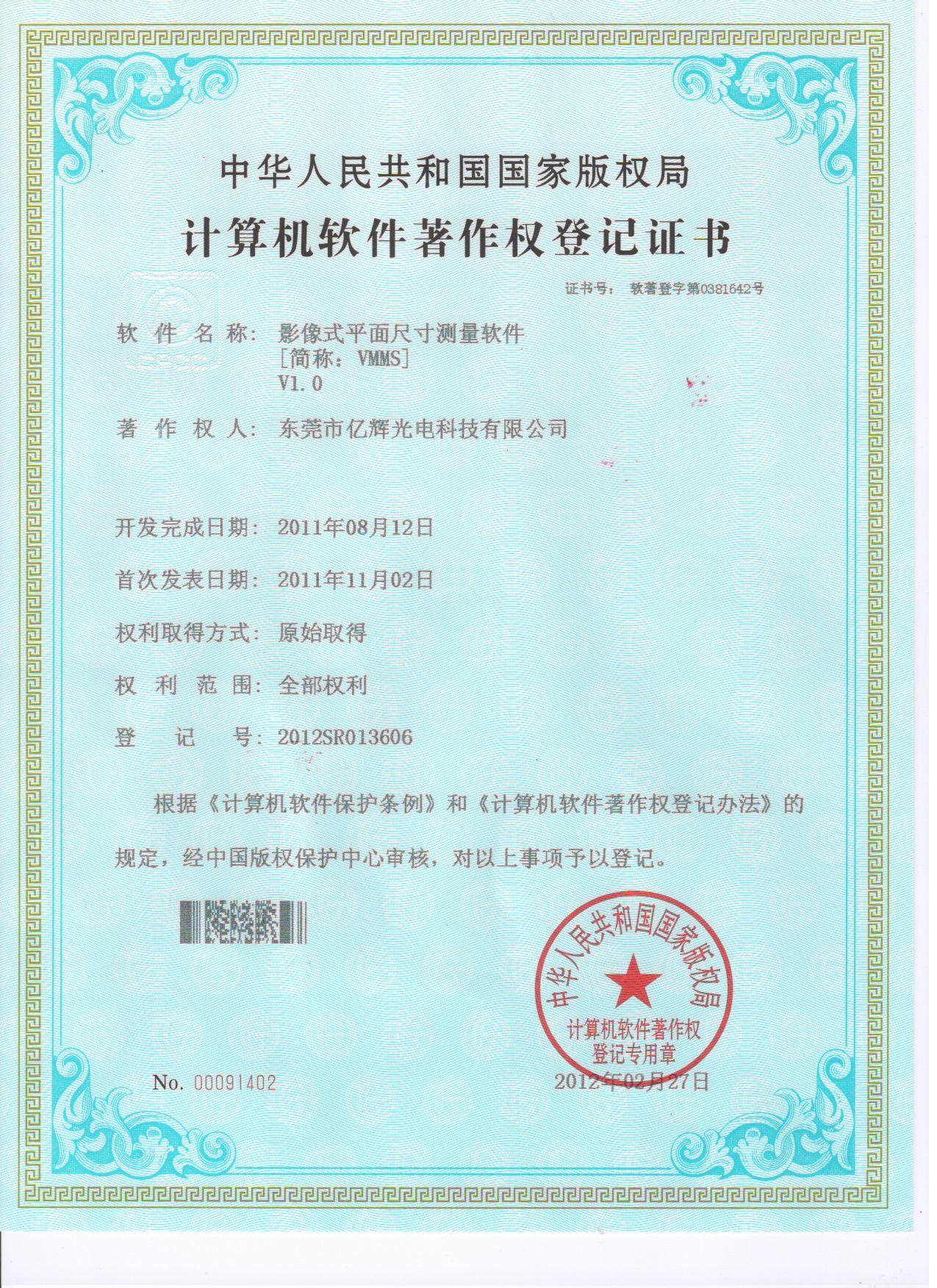 Software certificate